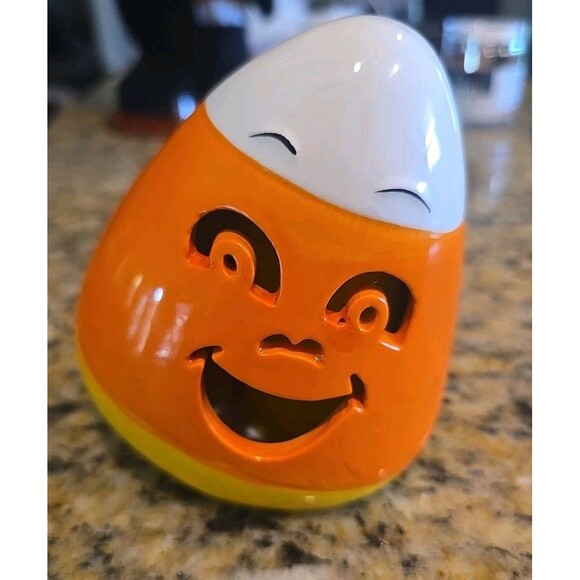 Mr. Halloween Ceramic Candy Corn With Faces Mr. Christmas Light Up Candy Corn - Picture 12 of 15